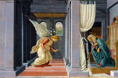 36 The Annunciation - Botticelli 1485 - Robert Lehman Collection New York Metropolitan Museum Of Art